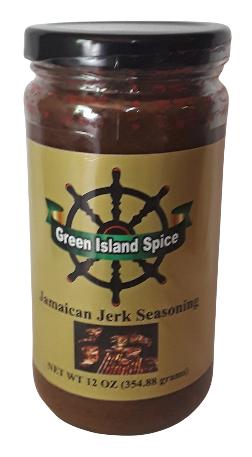 Green Island Spice Jamaican Jerk Seasoning Authentic Hot & Spicy Case of 12 (12 oz bottles)
