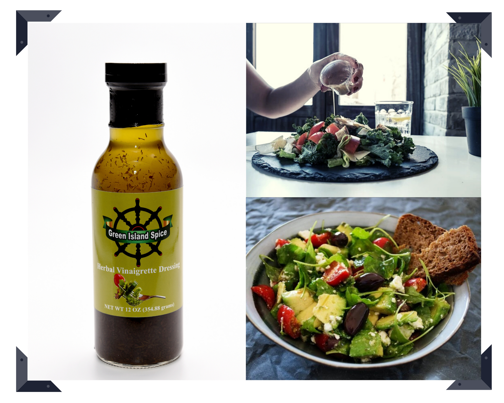 Herbal Balsamic Vinaigrette Dressing 12 oz | Green Island Spice