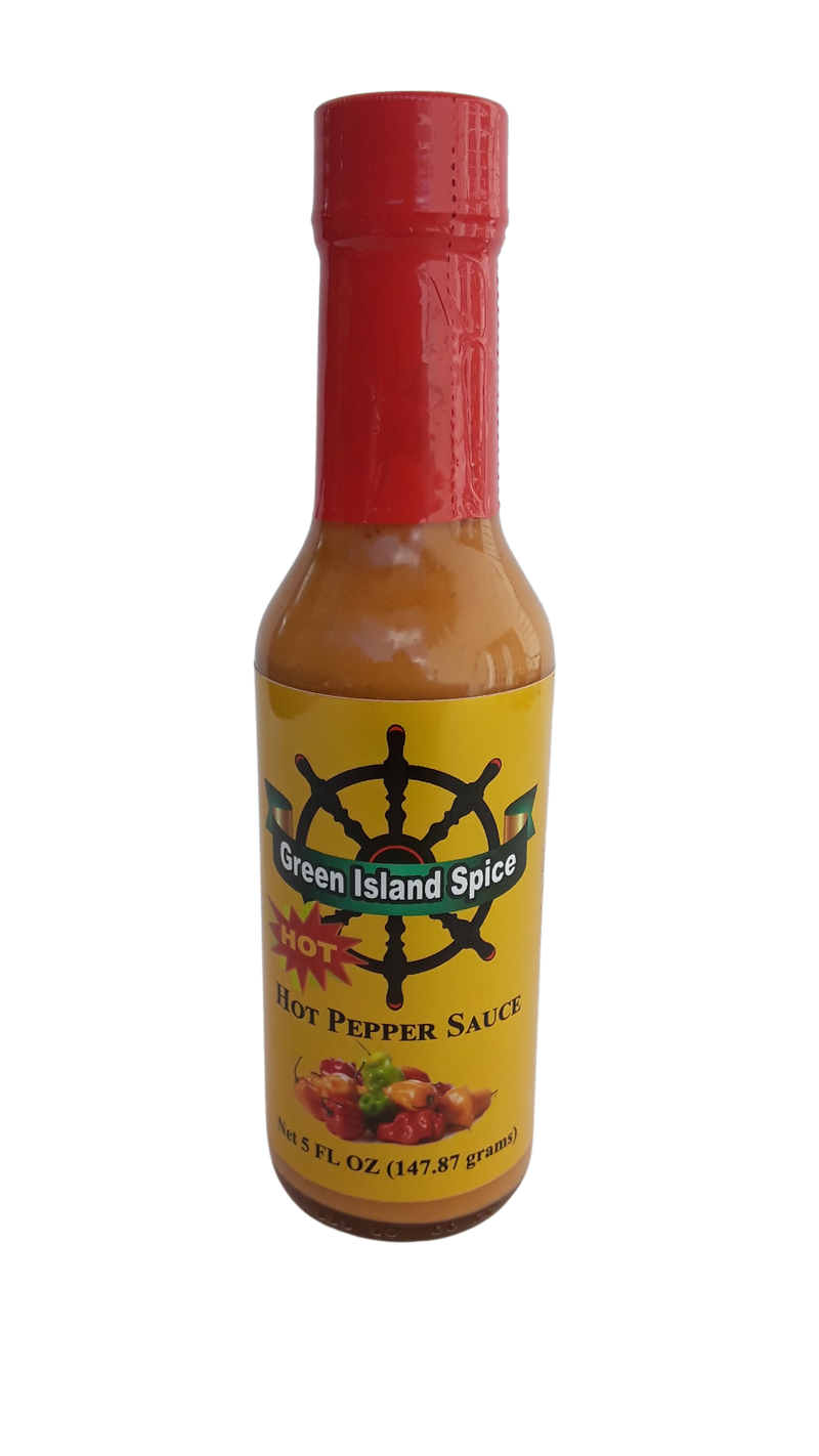 Green Island Spice Hot Pepper Sauce Papaya 5 oz bottle (Case of 12)