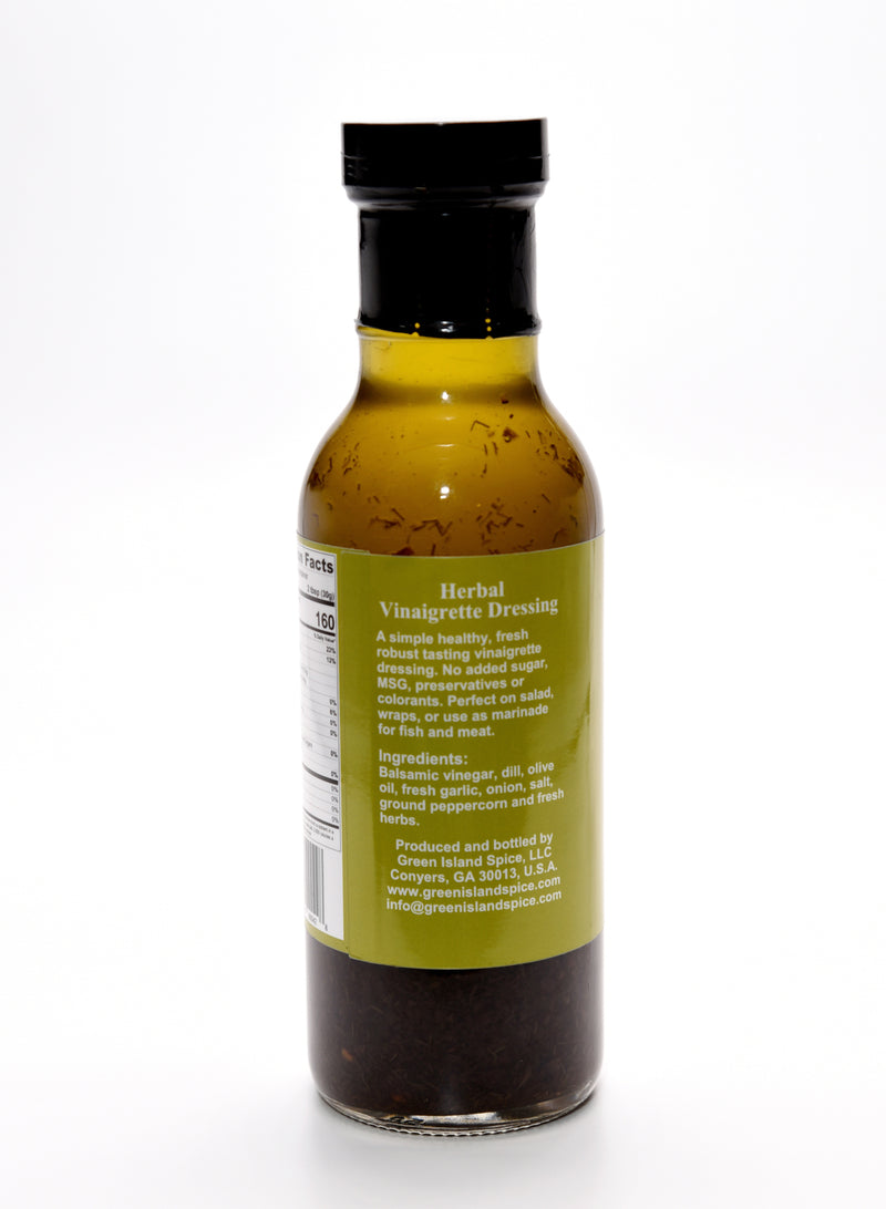 Green Island Spice Herbal Balsamic Vinaigrette Dressing Case of  12, (12 oz  bottle)