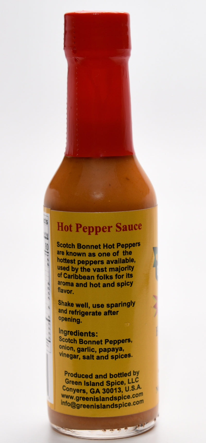 Green Island Spice Hot Pepper Sauce Papaya 5 oz bottle (Case of 12)